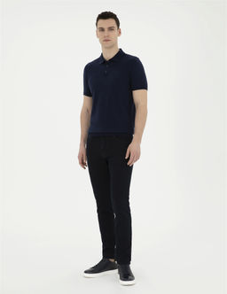Lacivert Slim Fit D__meli Polo Yaka Triko Ti__rt - Pierre cardin фото 4