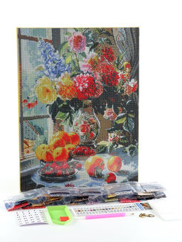 Алмазная мозаика с полным заполнением на холсте с подрамником Натюрморт, 30?40 см