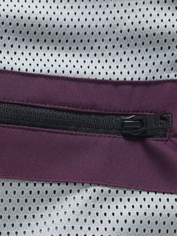 Ветровка женская софтшелл виндстоппер с капюшоном спортивная темно-фиолетового цвета 9616_1TF