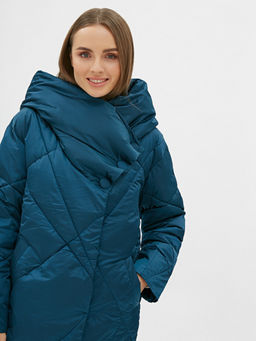 Conso/WEM 190501 - teal Полупальто утепленное женское  фото 4