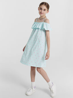 Сарафан для девочек в бело-голубую полоску