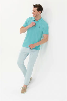 U. S. Polo Assn Мужская мятная базовая футболка с воротником-поло - U.s. polo assn фото 7