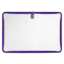 Папка пластиковая А4, 325 х 230 х 25 мм, молния вокруг, Calligrata Офис, ПМ-А4-01, 0.5 мм, прозрачная, фиолетовая  фото 5