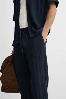 STRIPED TEXTURED TROUSERS - Zara фото 6