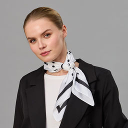 Платок 68х68 Горошек, цвет белый - Мастерская ПОКРОВ фото 6