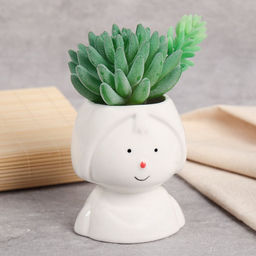 Кашпо 8х7x10 см Девочка / WN12 /уп 100/ белое - Галеонтрейд фото 3