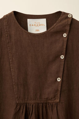VESTIDO LINO 100% CREATED BY CARAMEL LONDON X ZARA / Chocolate  фото 5