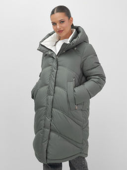 Пальто зимнее Visdeer 7747Kh женское утепленное 220 г/м² хаки фото 6