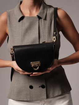 Сумка кожаная кросс-боди Azaro 31032 черная