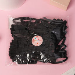 Резинки для волос «Махрушка», набор 48 шт., 6 см, чёрные