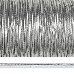 Резинка-шнур 3мм шляпная круглая TBY цв. серебро боб.100м