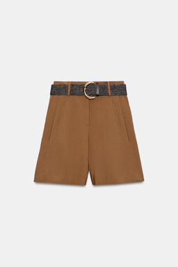 BERMUDA PINZAS CINTUR?N / Marr?n claro - Zara фото 6