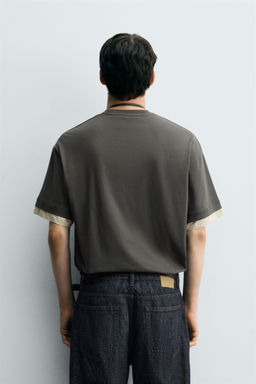 CONTRAST SLEEVE T-SHIRT - Zara фото 3
