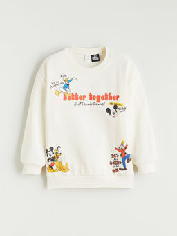 Mickey Mouse Bask?l? Erkek ?ocuk Kal?n Sweatshirt