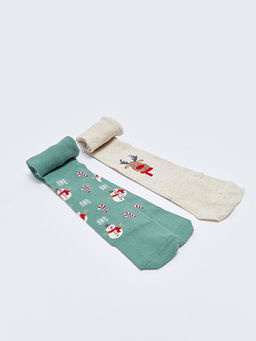 Y?lba?? Temal? Erkek Bebek K?lotlu ?orap 2li