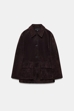 100% LEATHER SUEDE JACKET - Zara фото 13