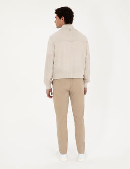 Bej Carrot Fit Keten Kar___ml_ Kanvas Pantolon - Pierre cardin фото 4