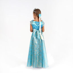 Карнавальный костюм Элла, платье, плащ, диадема, жезл, коса, р. 32, рост 122-128 см - Страна карнавалия фото 6