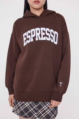 Teen Koyu Kahverengi Oversize/Genis Kal?p Nak?sl? Orme Sweatshirt TWOAW26SW00157 - Trendyolmilla фото 3