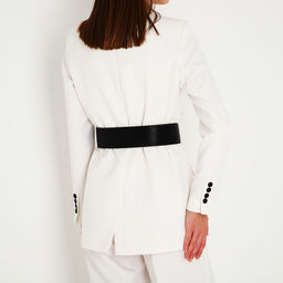 Ремень женский широкий, 105×6.5 см, пряжка металл, золотистая, чёрный