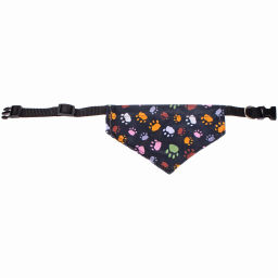 Цена за 4 шт. Ошейник с банданой для кошек и собак мелких пород "Стильный БРО", принт лапки, рM, 20*13см (лейбл)