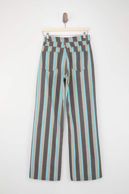 _ok Renkli D_K_ML_ _izgili Bask_l_ %100 Pamuk Y_ksek Bel Wide Leg Jeans TWOSS26JE00232 - Trendyolmilla фото 6
