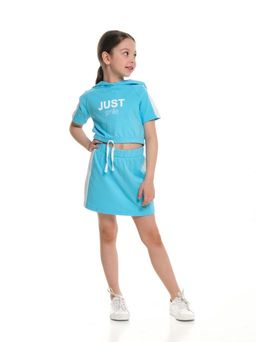 Костюм для девочки юбка с футболкой UD 6592/6593 голубой