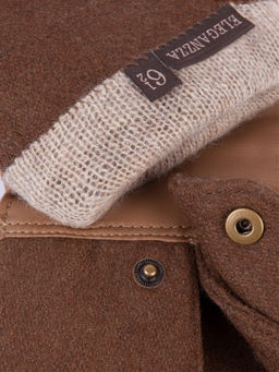 Перчатки женские ш+каш. F-HS0097 taupe/brown - Eleganzza фото 4