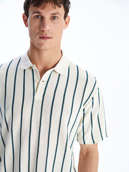 Polo Yaka ?izgili Penye Erkek Ti??rt