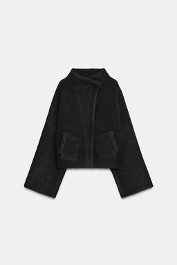 DOUBLE-BREASTED KNIT BOMBER JACKET