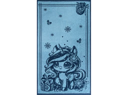 Полотенце махровое 6с103.412ж1 Аниме-единорог(джинс) 50х90см
