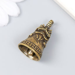 Цена за 2 шт. Колокольчик латунь Голова льва 3,4х2,2х2,2 см - Simaland фото 5