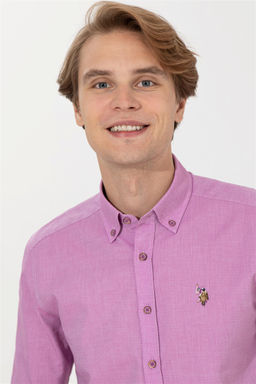 U. S. Polo Assn / Мужская фиолетовая рубашка Uzunkol Basic - U.s. polo assn фото 8