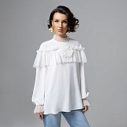 Блуза с рюшами, Мелодия сердца (белая) - Charutti фото 13