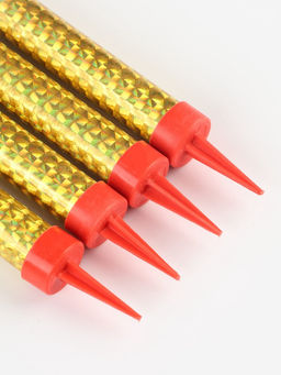 Свечи фонтаны в торт золотые, 4 шт., 10 см, горение 30-35 сек