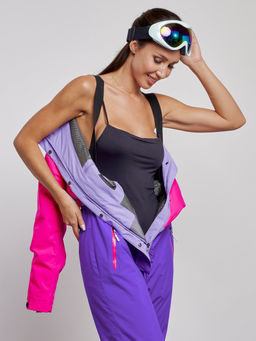 Горнолыжный комбинезон женский зимний фиолетового цвета 2327F - Chunmai фото 12