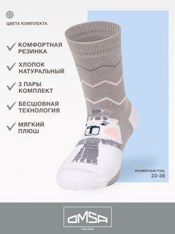 (Omsa) Calzino 21N61 плюш (шарфики) grigio chiaro