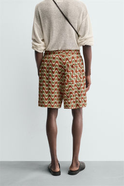 GEOMETRIC JACQUARD BERMUDA SHORTS - Zara фото 3