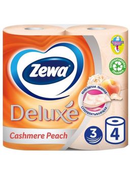 ЗЕВА т/бумага 3-сл. ДЕЛЮКС (4рул.) Персик