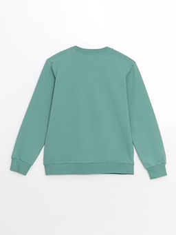 Bisiklet Yaka Bask?l? K?z ?ocuk Sweatshirt