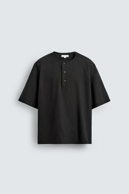 CAMISA POLO CON LINO / Negro - Zara фото 7