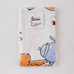 Полотенце Доляна Пасхальные зайчики 35х60 см,100% хл, вафля  фото 5