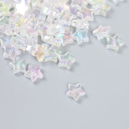 Цена за 2 шт. Набор бусин для творчества пластик "Звезда. Белый перламутр" набор 20 гр 1,1х1,1х0,4 см