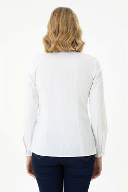 Женская белая базовая рубашка с длинным рукавом - U.s. polo assn фото 5