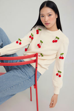 Teen Tas Meyve Nak?s Islemeli Triko Kazak TWOAW26KZ00096