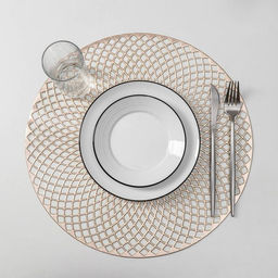 Набор салфеток сервировочных на стол Доляна Вира, 4 шт, d=38 см, цвет золотой  фото 4