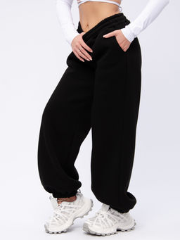 Джоггеры "БЖ-46" чёрные, футер 3-х нитка начес