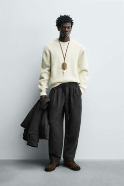 PLEATED TROUSERS WITH WOOL