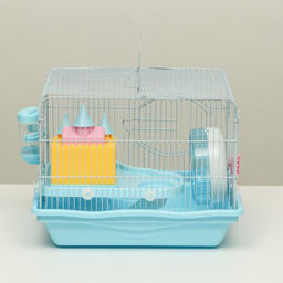 Клетка для грызунов Пижон, укомплектованная с замком, 37 х 27 х 30 см, голубая  фото 9