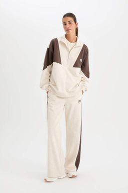 DeFactoFit NBA Широкие брюки с надписью NBA Широкие брюки стандартного размера из плотной ткани